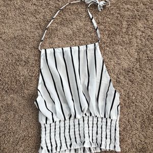 Striped Print Halter Top
